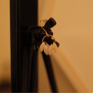 & Other Stories Gold Hoops with White Accents